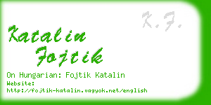 katalin fojtik business card